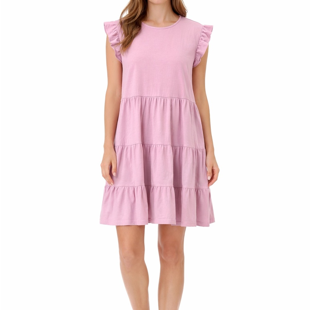 Boutique Brand Size Medium Pink Ruffled Mini Dress